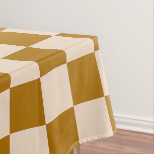 Nappe Motif à carreaux marron et beige