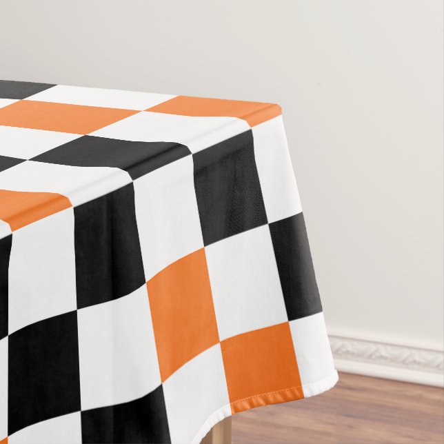 Nappe Motif à carreaux orange noir et blanc  (In Situ)