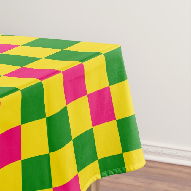 Nappe Motif à carreaux rose jaune vert  (In Situ)