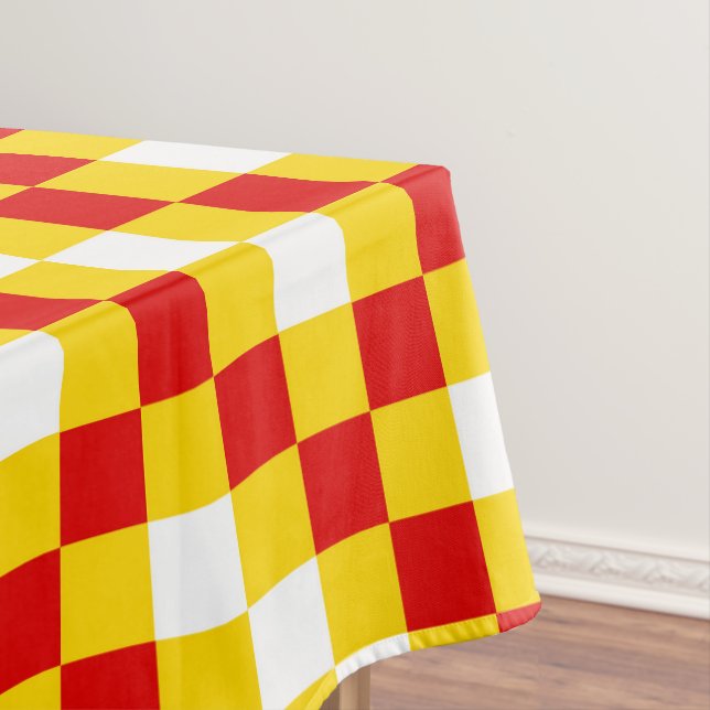 Nappe Motif à carreaux rouge blanc jaune  (In Situ)
