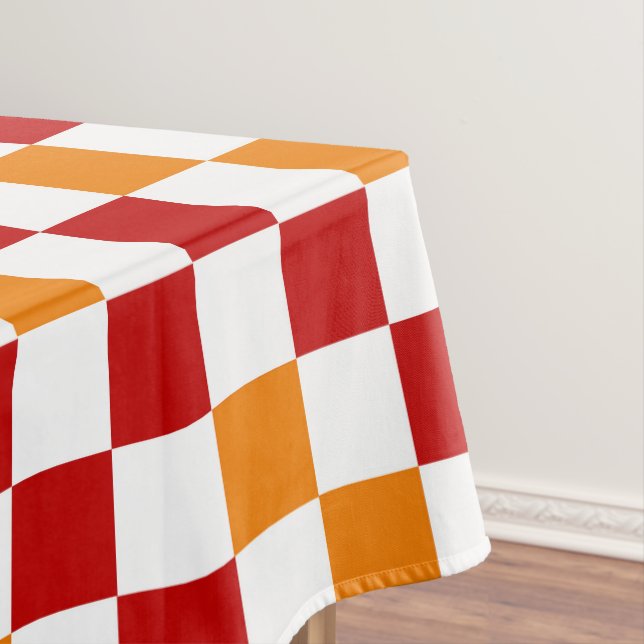Nappe Motif à carreaux rouge blanc orange (In Situ)