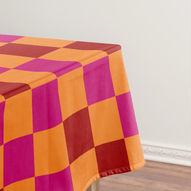 Nappe Motif à carreaux rouge orange rose  (In Situ)