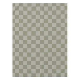 Nappe Motif à carreaux vert olive et gris