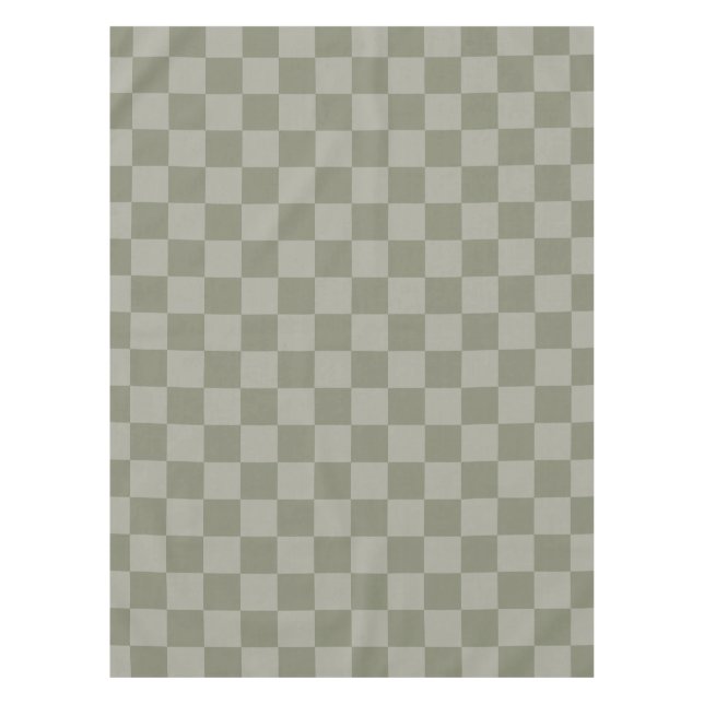 Nappe Motif à carreaux vert olive et gris (Devant)