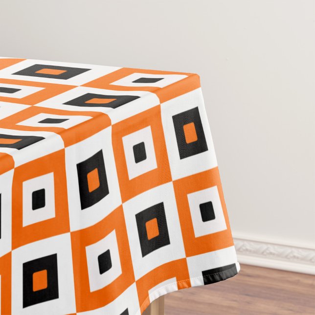 Nappe Motif à carrés à damier orange noir et blanc (Créateur téléchargé)