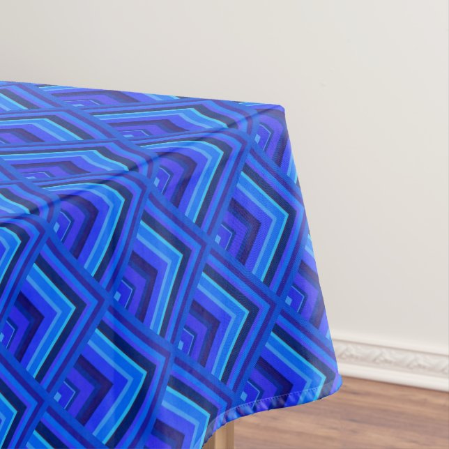 Nappe Motif à échelle à bandes bleues (In Situ)