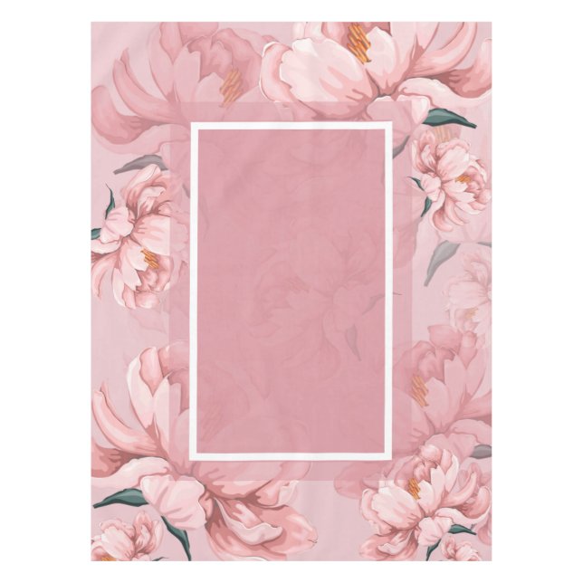 Nappe motif à fleurs roses (Devant)