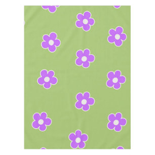 Nappe Motif à fleurs vert violet rétro Y2K