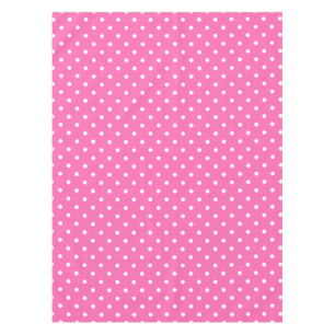Nappe Motif à points de polka rose chaud et blanc