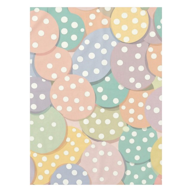 Nappe Motif à points Polka sans couleur pastel (Devant)