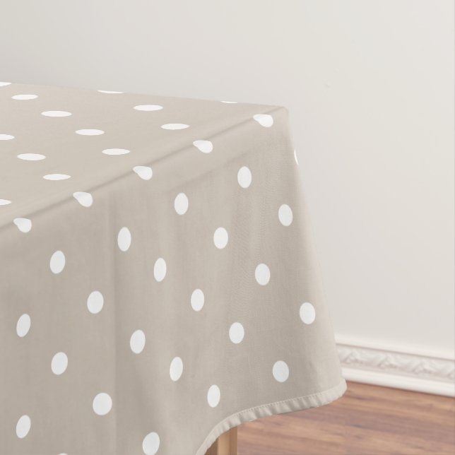 Nappe Motif à pois blancs sur fond beige (In Situ)