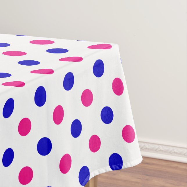Nappe Motif à pois bleu et rose blanc (In Situ)