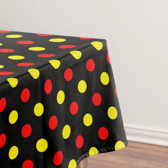 Nappe Motif à pois jaune rouge noir  (In Situ)