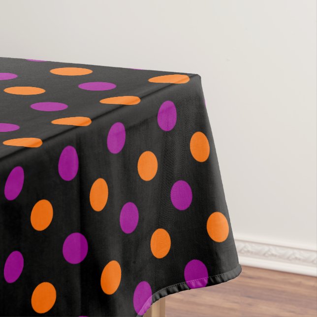 Nappe Motif à pois orange violet noir (In Situ)