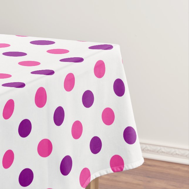 Nappe Motif à pois rose violet blanc  (In Situ)