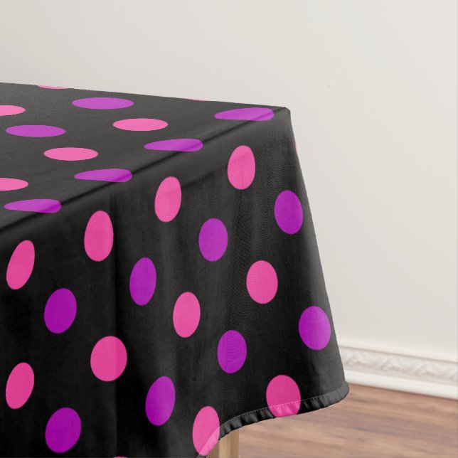 Nappe Motif à pois rose violet noir  (In Situ)