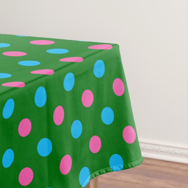 Nappe Motif à pois vert rose bleu (In Situ)