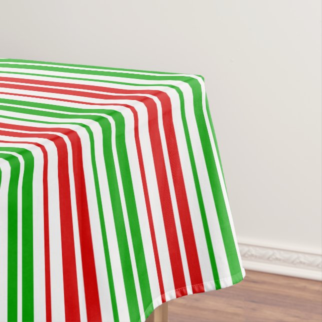 Nappe Motif à rayures blanches rouges et vertes   (In Situ)