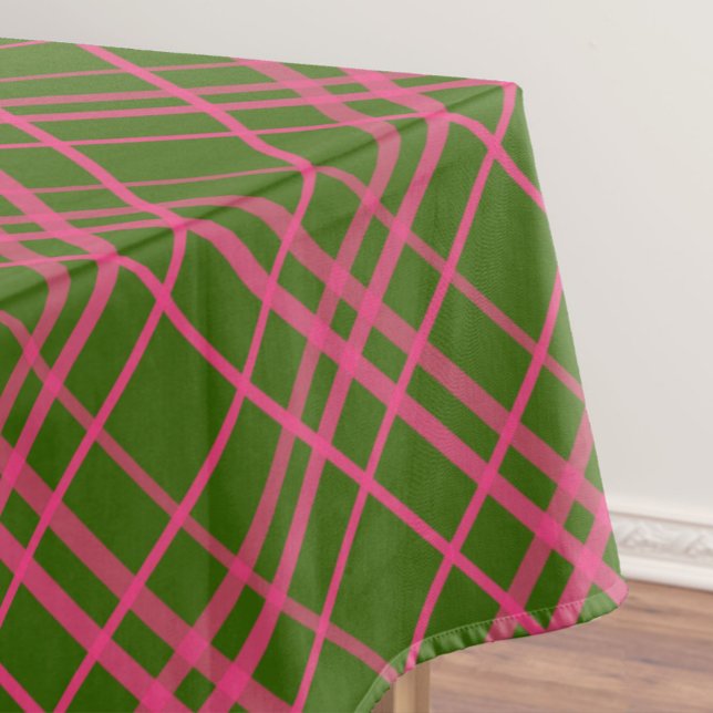 Nappe Motif à rayures carreaux rose sur fond vert  (Créateur téléchargé)
