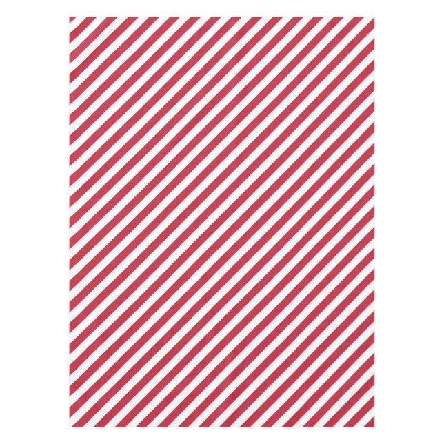 Nappe Motif à rayures diagonales rouges et blanches (Devant)