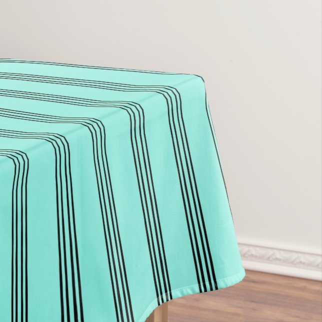 Nappe Motif à rayures élégant noir/turquoise (In Situ)