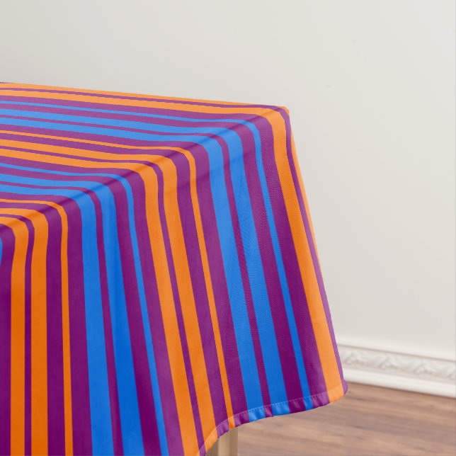 Nappe Motif à rayures verticales orange bleu violet   (In Situ)