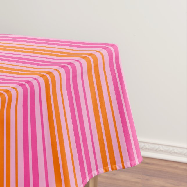 Nappe Motif à rayures verticales rose et orange (In Situ)