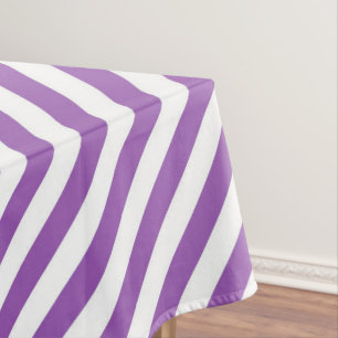 Nappe Motif à rayures violettes et blanches diagonales