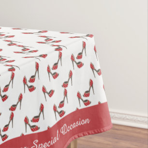 Nappe Motif à talon élevé de Polka rouge rétro