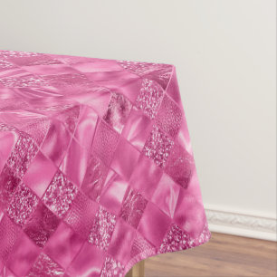 Nappe Motif à tissage Carré rose chaud