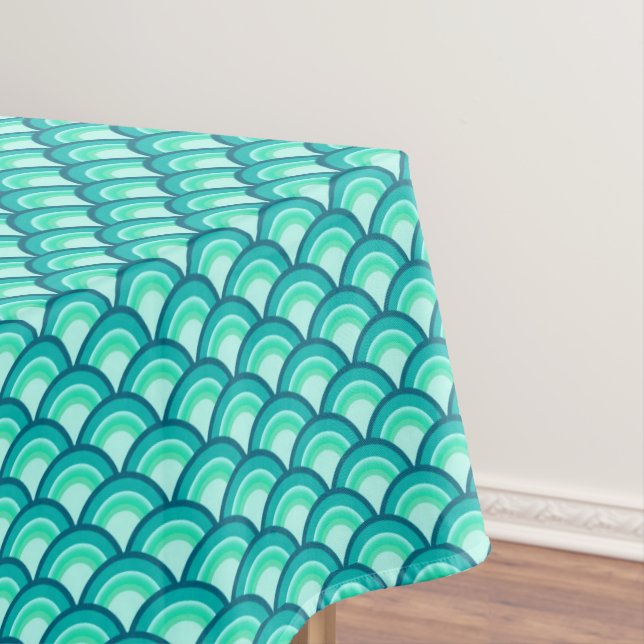 Nappe Motif à vagues Art déco - tons turquoise (In Situ)