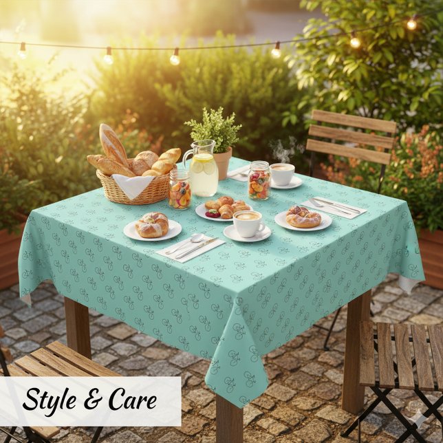 Nappe Motif à vélo en Robin Egg Blue Elegant (Bicycle Pattern in Robin Egg Blue Elegant Tablecloth)