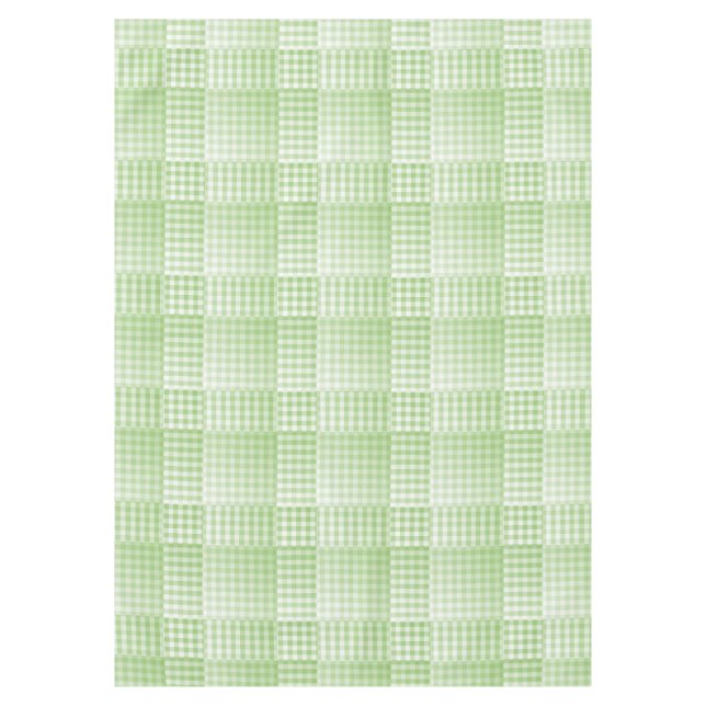 Nappe Motif abstrait à carreaux verts et blancs (Devant)
