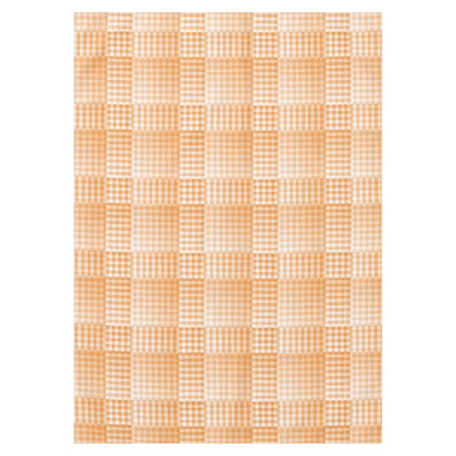 Nappe Motif Abstrait à Damier Orange et Blanc (Devant)