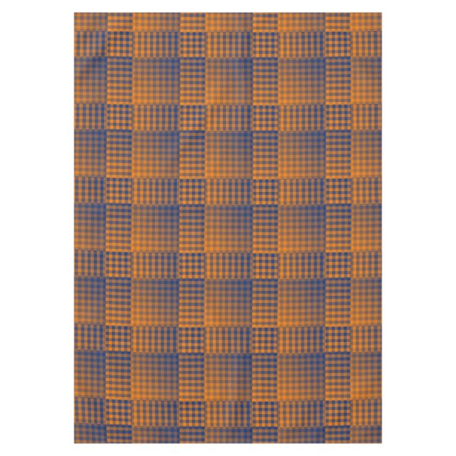 Nappe Motif Abstrait à Damier Orange Violet (Devant)