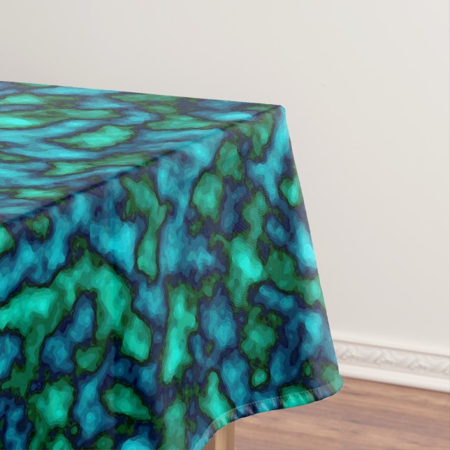 Nappe Motif Abstrait bleu et vert (In Situ)