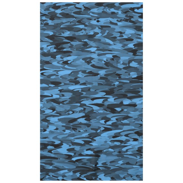 Nappe Motif Abstrait Bleu Noir (Devant)