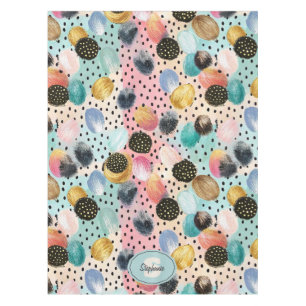 Nappe Motif Abstrait brosse et Pointe Polka