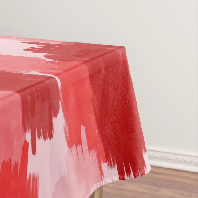 Nappe Motif Abstrait de brosses rose rouge (In Situ)