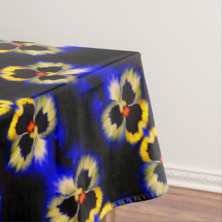 Nappe Motif Abstrait de fleurs de sansy bleu
