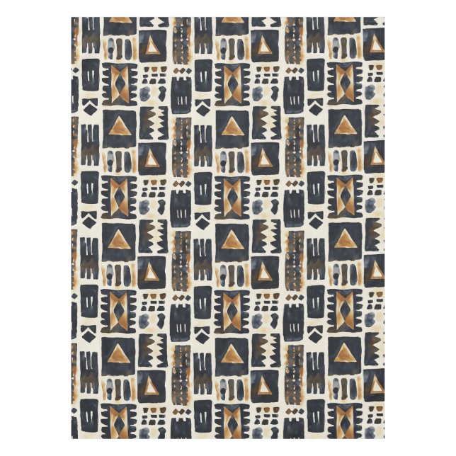 Nappe Motif Abstrait en tissu de boue (Devant)