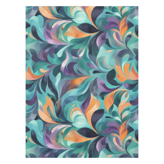 Nappe Motif Abstrait et dynamique inspiré par Paisley (Devant)