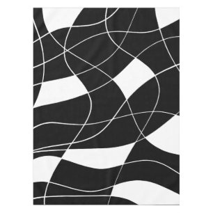 Nappe motif abstrait moderne noir et blanc