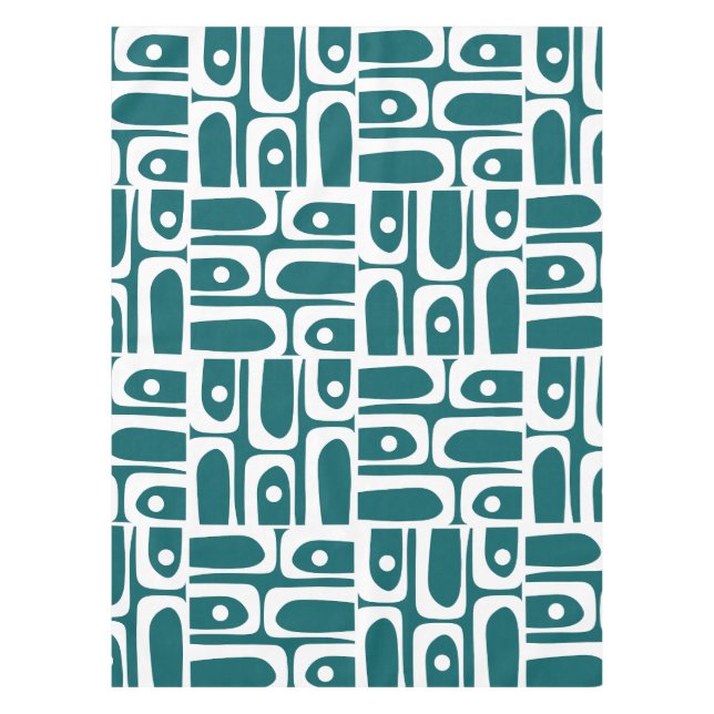 Nappe Motif Abstrait Rétro Piquet Moderne du Milieu du S (Devant)