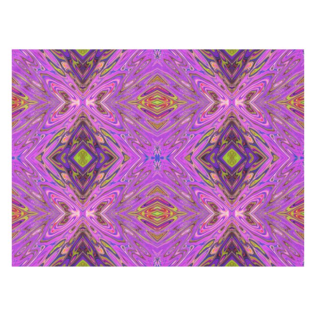 Nappe Motif Abstrait Rose et Violet Tripant (Devant (Horizontal))