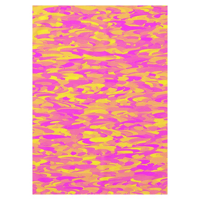 Nappe Motif Abstrait rose jaune orange (Devant)