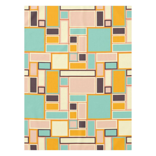 Nappe Motif abstrait vibrant avec des rectangles (Devant)