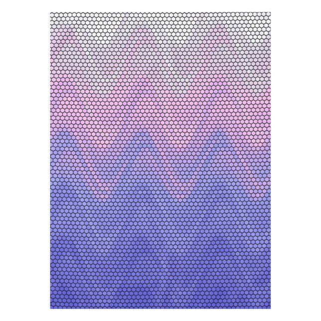 Nappe Motif Abstrait Violet Rose Hexagone (Devant)