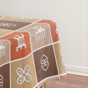 Nappe motif africain avec des simbols d'Adinkra