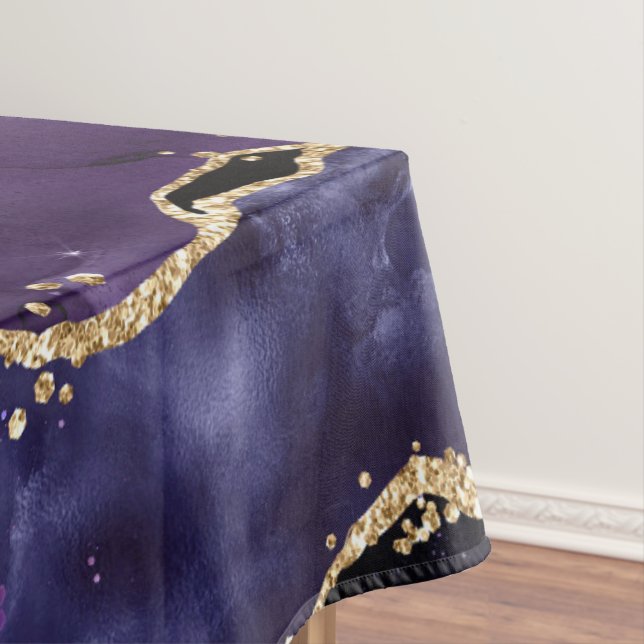 Nappe Motif agate pailleté or, rose et violet (In Situ)